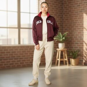 Coca-cola Red Track Zip up Jacket M Super Retro!